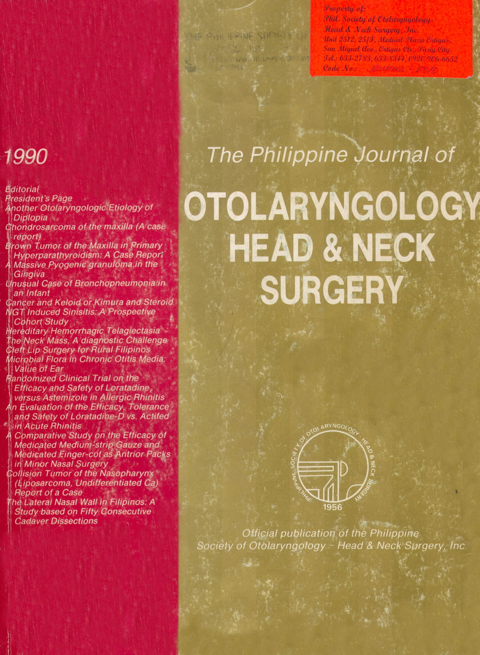 					View 1990: Philippine Journal of Otolaryngology-Head and Neck Surgery
				